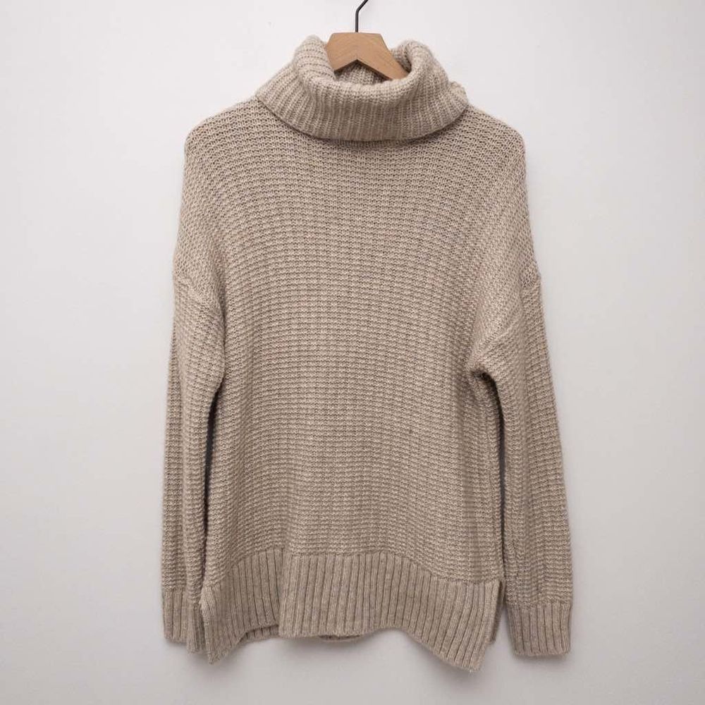Madewell Ribbed Turtleneck Tunic Sweater Size Medium - Picture 2 of 9